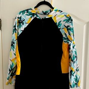 Plus size one piece swimsuit.